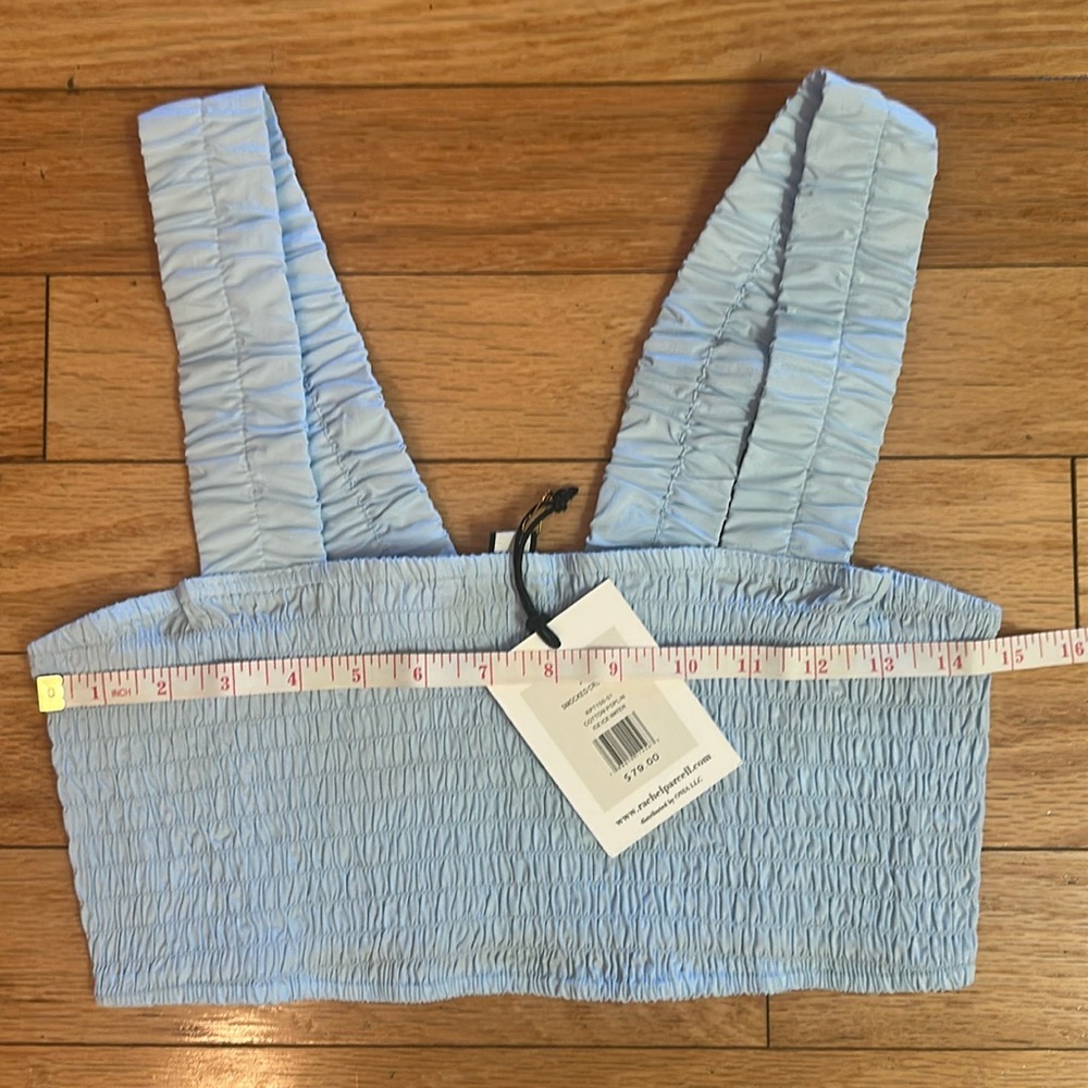 Rachel Parcell Sky Blue Smocked Tank Top Large
